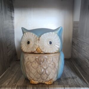Charming Blue and Cream Owl Figurine